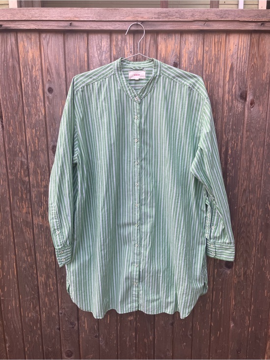XiRENA Tops - Xirena green striped button up